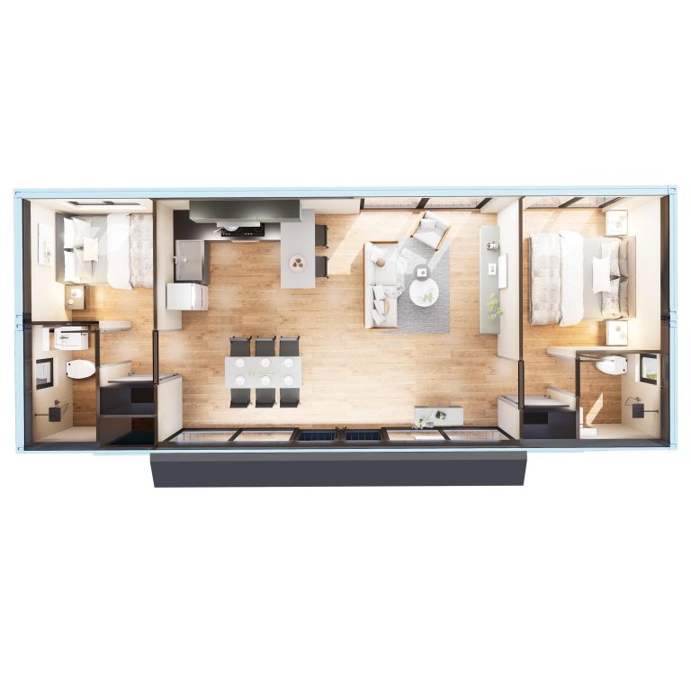40-foot combination shipping container house